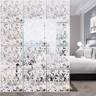 🌸 anminy 12 pcs flower carving pattern hanging room divider panels - decorative wall screen panel with hollow out design for living dining room kitchen bedroom office bar restaurant home hotel decor in white logo