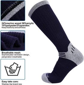 img 1 attached to 🧦 Enerwear 6P Pack: High-Performance Merino Wool Blended Outdoor Walking Socks for Men