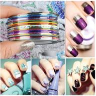 multicolor mixed colors rolls striping tape line nail art decoration sticker diy nail tips (30 color variety) logo