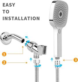 img 1 attached to 🚿 Daspace High Pressure Shower Head With Handheld & 4 Spray Modes, Stainless Steel Hose, Multi Angle Adjustable - Ultimate Shower Experience!