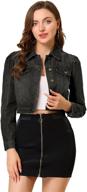 👖 allegra k women's basic cotton cropped jean denim jacket with button-down front logo