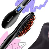 🔥 ultimate hair care: perobuno's 2-in-1 ionic straightening brush - enhanced with anti-scald feature, temperature lock & auto-off function for fast, safe & precise styling | 30s fast heating & 11 temp settings logo