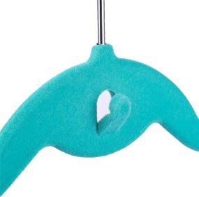 img 2 attached to Premium Non-Slip Velvet Clothes Hangers with 👗 Cascading Hooks - 50 Pack (Teal, 17.5x9.2 In)