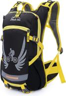 🎒 q-hillstar - water resistant hydration hiking backpack for men and women - handy foldable daypack for outdoor sports, travel, running, cycling, camping - yellow logo