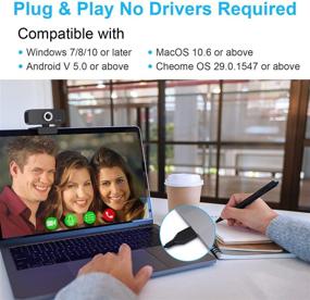 img 1 attached to High Definition 1080P Webcam with Built-in Microphone - USB Plug and Play for Video Calling, Recording, Conferencing, and Streaming on Desktops, Laptops, and MacBooks - Compatible with Various Webcams