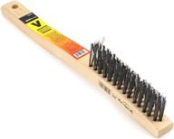 🪚 forney v-groove wire brush with wood handle, carbon steel, 13-3/4" length, .014" diameter logo