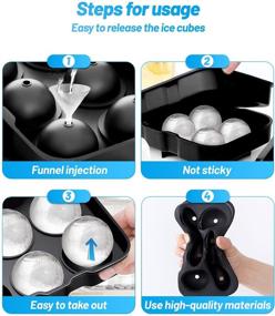 img 2 attached to 🧊 VEHHE Silicone Ice Cube Trays (Set of 4), Ice Ball Maker Mold with Lids, Large Square Ice Cube Mold, Honeycomb Ice Cube, Flexible Odorless 21-Ice Cubes for Whiskey, Cocktails, Dishwasher Safe