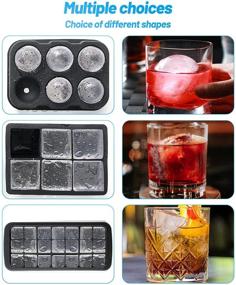 img 1 attached to 🧊 VEHHE Silicone Ice Cube Trays (Set of 4), Ice Ball Maker Mold with Lids, Large Square Ice Cube Mold, Honeycomb Ice Cube, Flexible Odorless 21-Ice Cubes for Whiskey, Cocktails, Dishwasher Safe