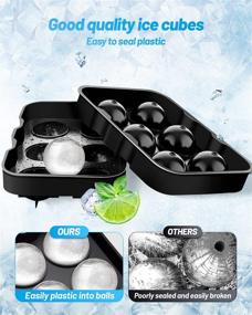 img 3 attached to 🧊 VEHHE Silicone Ice Cube Trays (Set of 4), Ice Ball Maker Mold with Lids, Large Square Ice Cube Mold, Honeycomb Ice Cube, Flexible Odorless 21-Ice Cubes for Whiskey, Cocktails, Dishwasher Safe