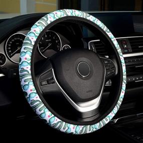 img 4 attached to 🌵 Cute Cactus Steering Wheel Cover for Women: LABBYWAY Universal 15 Inch Car Steering Wheel Accessories