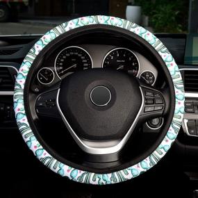 img 3 attached to 🌵 Cute Cactus Steering Wheel Cover for Women: LABBYWAY Universal 15 Inch Car Steering Wheel Accessories