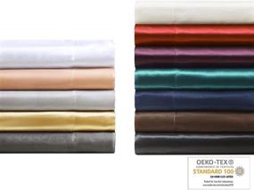 img 1 attached to 🛏️ Madison Park - SHET20-173 Silky Satin 6 Piece Sheet Set, Queen Size, Black - Wrinkle-Free, Deep Pocket, Durable