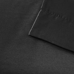 img 3 attached to 🛏️ Madison Park - SHET20-173 Silky Satin 6 Piece Sheet Set, Queen Size, Black - Wrinkle-Free, Deep Pocket, Durable