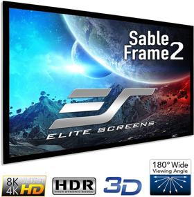 img 2 attached to 📽️ Elite Screens Sable Frame 2 Series: Ultra HD 100-inch Diagonal 16:9 Fixed Frame Home Theater Projection Projector Screen - Active 3D and 4K Ready (ER100WH2)