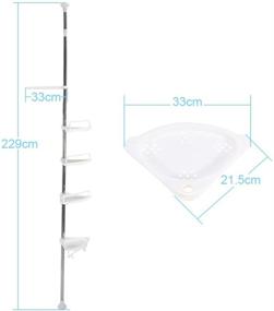 img 1 attached to 🚿 Adjustable Telescopic Shower Corner Rack, 4-Tier Iron Shower Shelves Organizer for Shampoo Soap Tower (1)