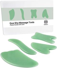 img 4 attached to 👐 Gua Sha Massage Tools Set - 4-Piece Variety of Multi-Shaped Guasha Scraping Tools for Face and Body by MoHern