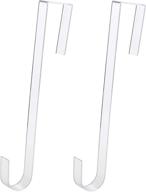 🎃 non-scratch, crystal clear 12-inch wreath hanger 2-pack. sleek holders for hanging slim christmas wreaths, fall, and halloween decorations on front or garage doors. premium long hooks for indoor & outdoor home decor. логотип
