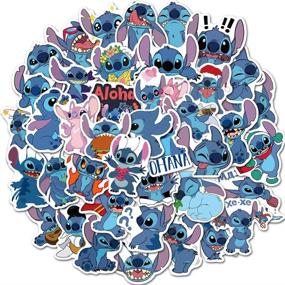img 3 attached to 🎉 Fun-filled Pack of 50pcs Lilo & Stitch Cartoon Anime Stickers: Vibrant Vinyl Sticker Set for Laptop, Water Bottle, Guitar, and More! Perfect Gift for Kids