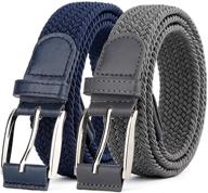👖 elastic braided canvas men's belt accessories for optimum stretch and comfort logo