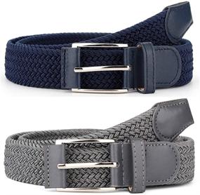 img 2 attached to 👖 Elastic Braided Canvas Men's Belt Accessories for Optimum Stretch and Comfort