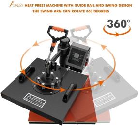 img 3 attached to 🧡 Aonesy Pro 5 in 1 Heat Press Machine for T-Shirts, Hats, Mugs and More - 360-Degree Swing Away Function - Orange (15 x 15 Inch)