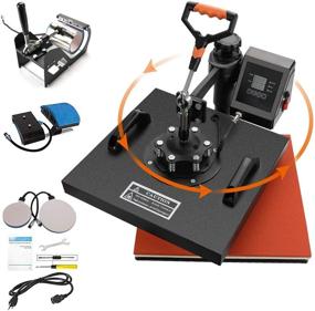 img 4 attached to 🧡 Aonesy Pro 5 in 1 Heat Press Machine for T-Shirts, Hats, Mugs and More - 360-Degree Swing Away Function - Orange (15 x 15 Inch)