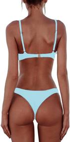 img 3 attached to Futurino Triangle Brazilian Swimsuits SkyBlue Women's Clothing