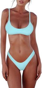 img 4 attached to Futurino Triangle Brazilian Swimsuits SkyBlue Women's Clothing