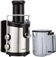 🧃 stainless steel centrifugal juicer with wide-mouth, 2 speeds, including juice jug and pulp container - amazon basics логотип