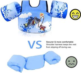 img 3 attached to 🏊 Swim Vest for Kids: Learn Swimming Training, Faxpot Toddler Swim Aid Floats with Shoulder Harness Arm Wings for Boys/Girls, 30-60 lbs, Sea Beach Pool