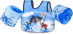 img 4 attached to 🏊 Swim Vest for Kids: Learn Swimming Training, Faxpot Toddler Swim Aid Floats with Shoulder Harness Arm Wings for Boys/Girls, 30-60 lbs, Sea Beach Pool