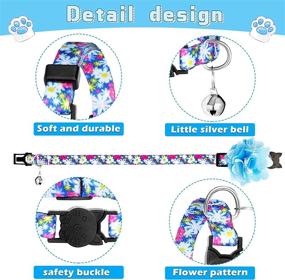 img 3 attached to 🐱 Adjustable Cat Collar with Bell, Removable Floral Summer Flower Patterns - Daily & Summer Pet Decoration Set of 4