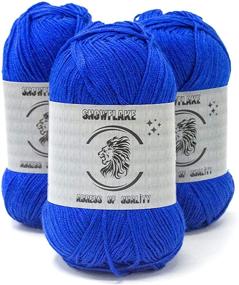 img 4 attached to 🧶 Organic Soft Sport Knitting Bamboo Cotton Yarn (3 Pieces) – 70% Natural Bamboo 30% Cotton Crochet and Yarn for Babies in Different Colors (50g Weight) Blue