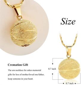 img 2 attached to 🏀 Stainless Steel Basketball Memorial Ash Jewelry Urn Necklace - Sports Remembrance Pendant for Cremation Ashes Keepsake