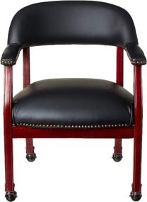 img 3 attached to 🪑 Black Vinyl Boss Captain's Chair with Casters for Improved SEO