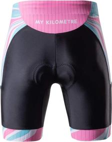 img 3 attached to 🩲 Women's Triathlon Shorts with 8" Inseam, Side Pockets, and Adjustable Drawstring - MY KILOMETRE