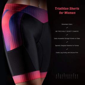 img 1 attached to 🩲 Women's Triathlon Shorts with 8" Inseam, Side Pockets, and Adjustable Drawstring - MY KILOMETRE