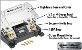 img 2 attached to 🔌 Enhance Safety and Performance with InstallGear 0/2/4 Gauge AWG in-Line ANL Fuse Holder - Includes 150 Amp Fuse