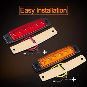 img 1 attached to LIMICAR 10PCS 6LED Side Marker Indicators Light: 5 Amber & 🚨 5 Red Clearence Lights for Trucks, Buses, Trailers, Turn Signals & Rear Lighting