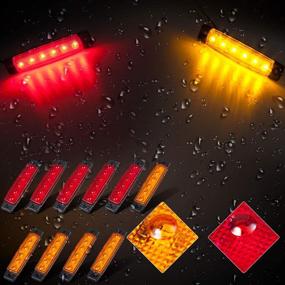 img 3 attached to LIMICAR 10PCS 6LED Side Marker Indicators Light: 5 Amber & 🚨 5 Red Clearence Lights for Trucks, Buses, Trailers, Turn Signals & Rear Lighting