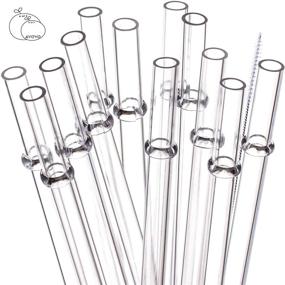 img 4 attached to 🥤 AYOYO 24-Pack 11 Inch Clear Reusable Tritan Straws for Tumbler - Perfect for Parties, Weddings, Holidays - Includes 2 Cleaning Brushes
