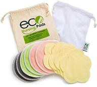 🌸 washable & reusable bamboo nursing pads - organic breastfeeding pads, 4 flower pads, 10 pack with 2 pouches & e-book logo