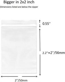 img 3 attached to 💊 500 Pack of 2''x 2'' Small Clear Poly Zipper Lock Bags for Daily Vitamins & Pills - 2 Mil Reclosable Zipper Storage Plastic Bag