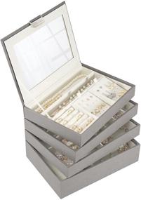 img 4 attached to 💍 Allinside Stackable Jewelry Tray Box Sets: Organize your Jewelry in Style!"