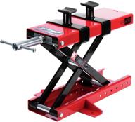 🏍️ vivohome steel motorcycle scissor lift jack: heavy-duty crank hoist stand with saddle and safety pins - 1100 lbs capacity logo