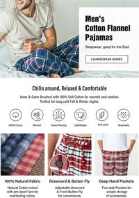 img 2 attached to 👖 CQR Men's Cotton Flannel Pajamas – Lounge, Sleepwear, and Clothing