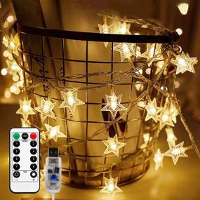 img 4 attached to 🎄 34FT 100LED Fairy Lights, USB String Lights Warm White with Remote Control, 8 Modes, Ideal for Bedroom, Christmas Decoration, Patio, Wedding - Fairy Lights