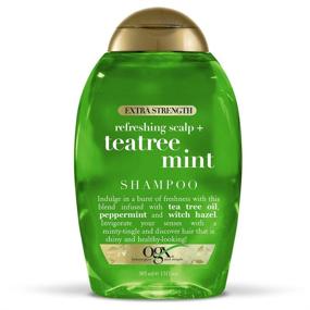 img 4 attached to 🌱 OGX Refreshing Scalp + Tea Tree Mint Shampoo: Extra Strength Invigorating Formula with Peppermint Oil, Witch Hazel, Paraben-Free, Sulfate-Free Surfactants, 13 fl oz