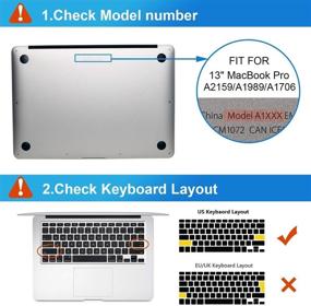 img 4 attached to 💎 Crystal Clear MacBook Pro 13 Inch Case (A2159 A1989 A1706) -Keyboard Cover & Screen Protector Included