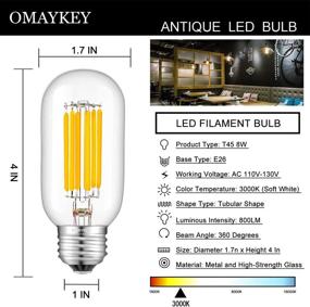 img 3 attached to 💡 OMAYKEY Dimmable LED Bulb T45X110mm Filament: Brightness control meets vintage charm